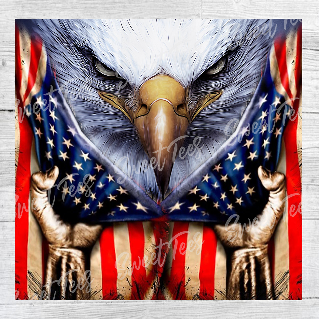 American Flag Bald Eagle Sublimation Tumbler 20oz 30oz