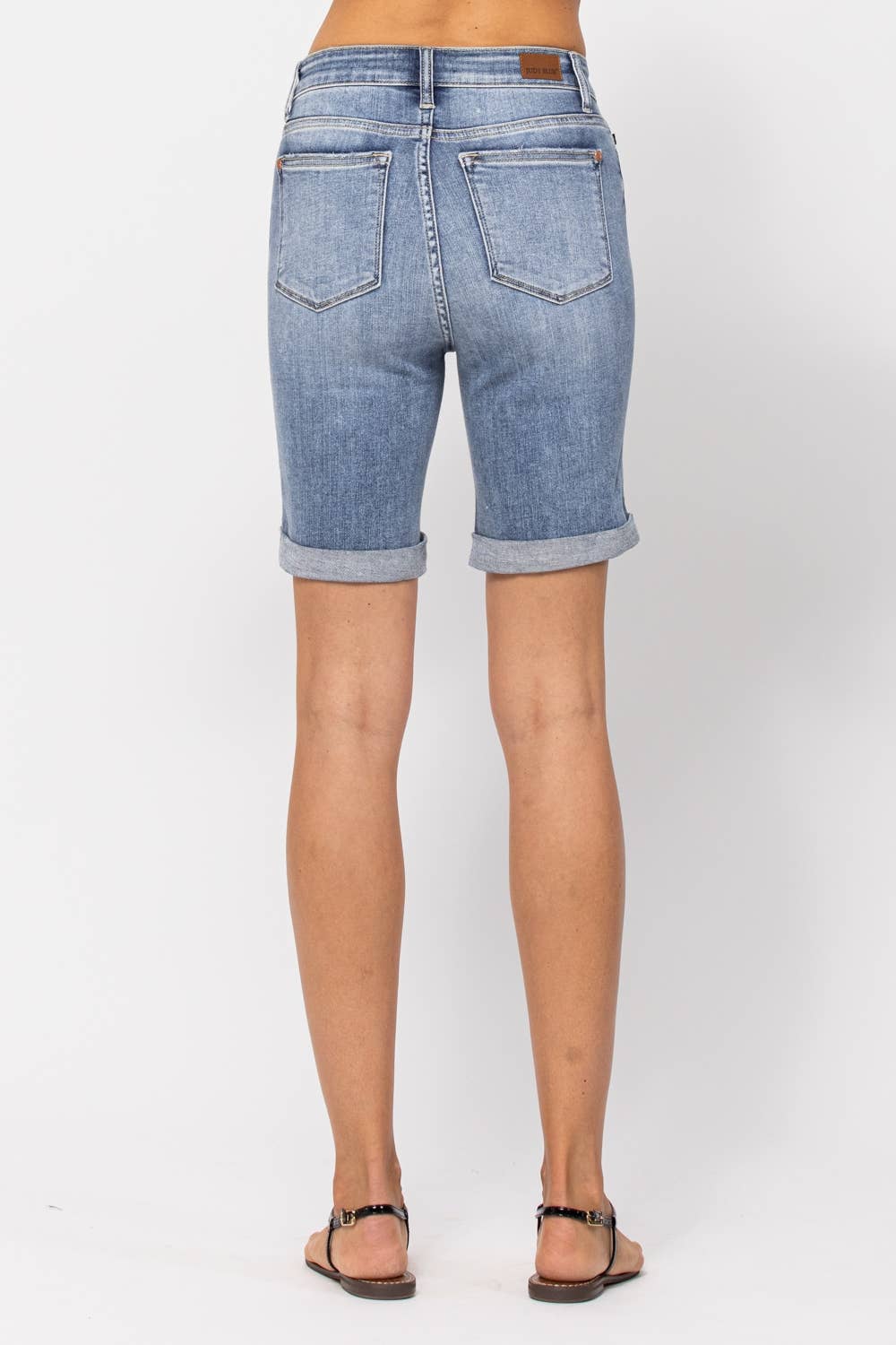 Hi-Rise Cuffed Bermuda Shorts (XL Only)