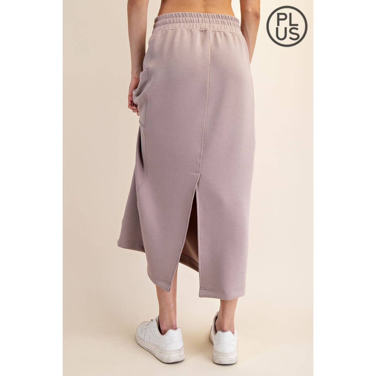 PLUS SIZE MODAL SCUBA LONG SKIRT