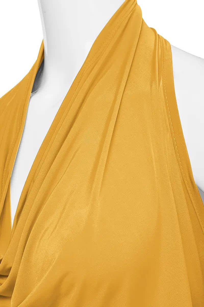 Backless Cross-Pleated Resort Top