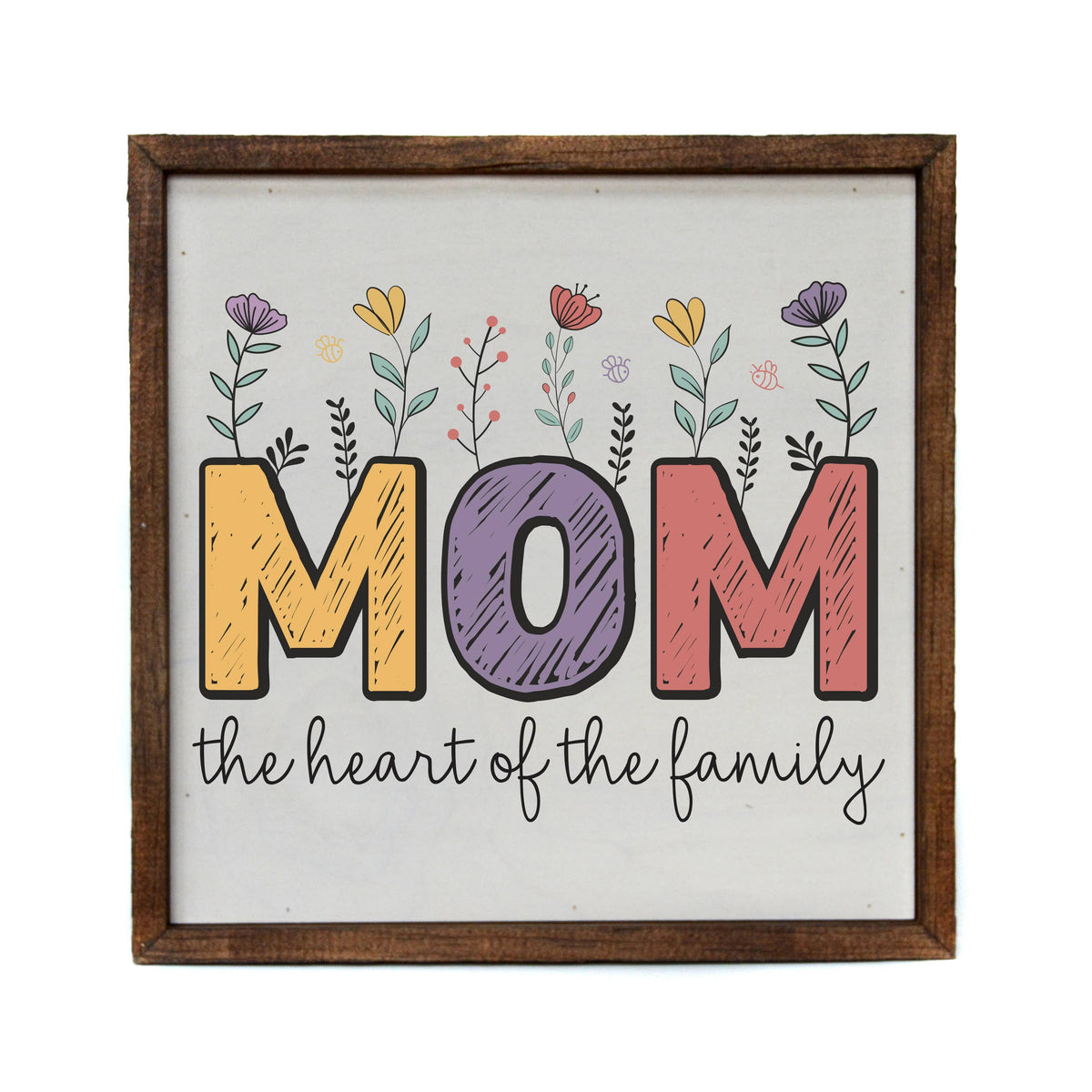 Mom The Heart Of The Family Home Decor - Mothers Day Signs