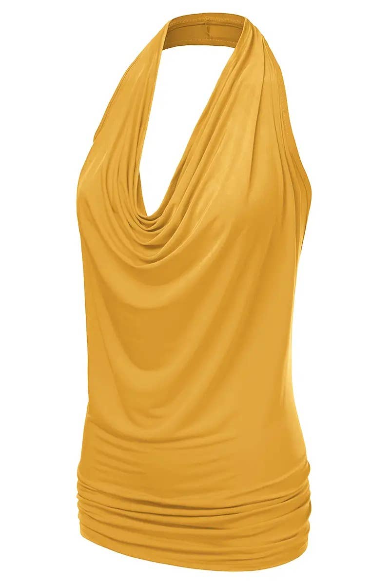 Backless Cross-Pleated Resort Top