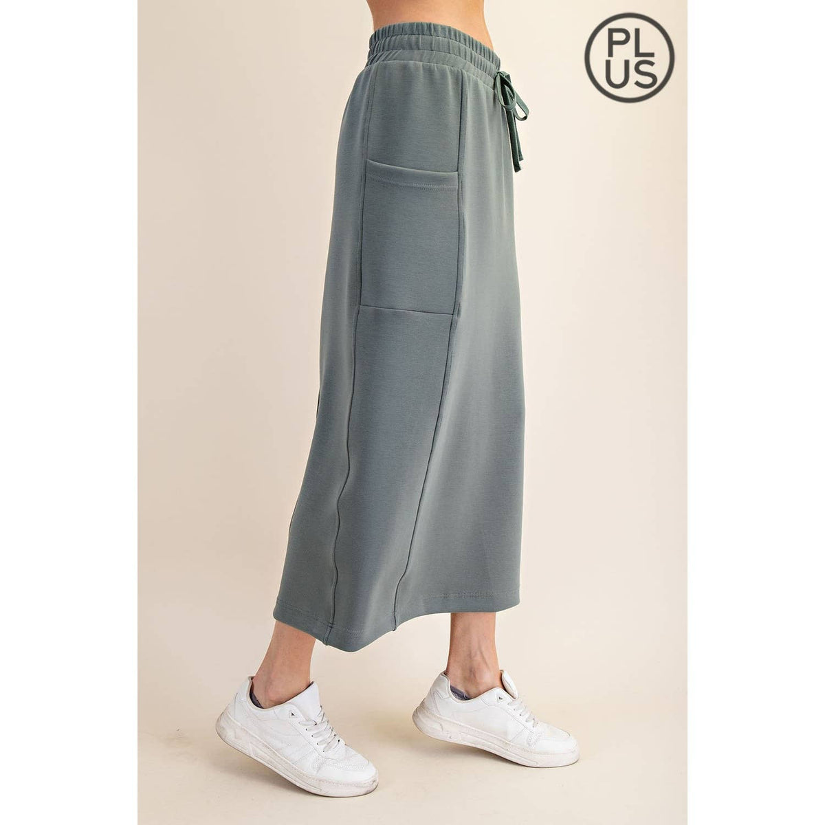 PLUS SIZE MODAL SCUBA LONG SKIRT