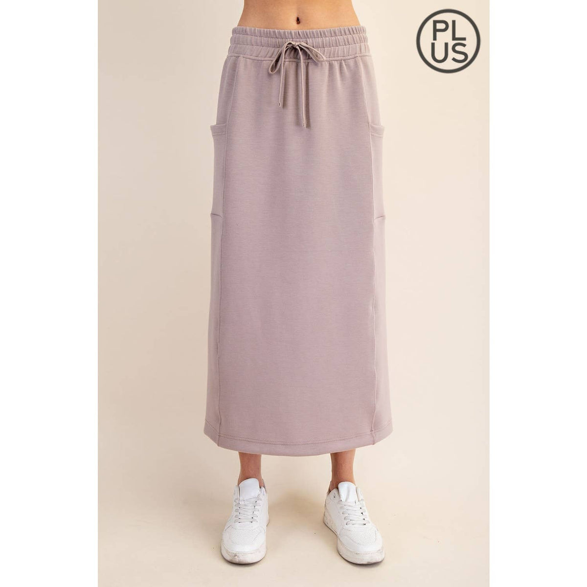 PLUS SIZE MODAL SCUBA LONG SKIRT