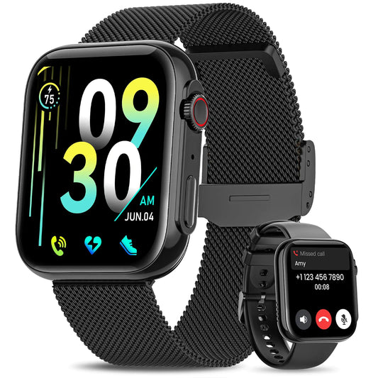 BT5.3 Smart Watch for Android/iOS - Make/Answer Calls 1.91" HD Fitness Tracker with Heart Rate/BP/SpO2 Monitor IP68 Waterproof