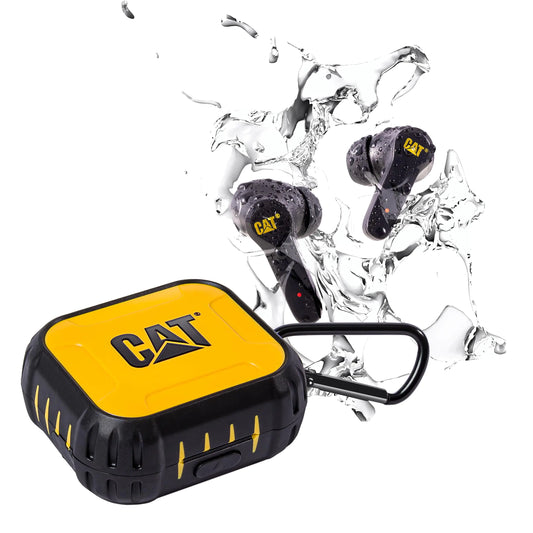 CAT Bluetooth Noise CANCELING Ear Buds- Rugged Wireless Earbuds for Tough Jobs - Dust Proof Shock Proof Water Resistant Earbuds for Working Out - Bluetooth Headphones Compatible with Apple Android