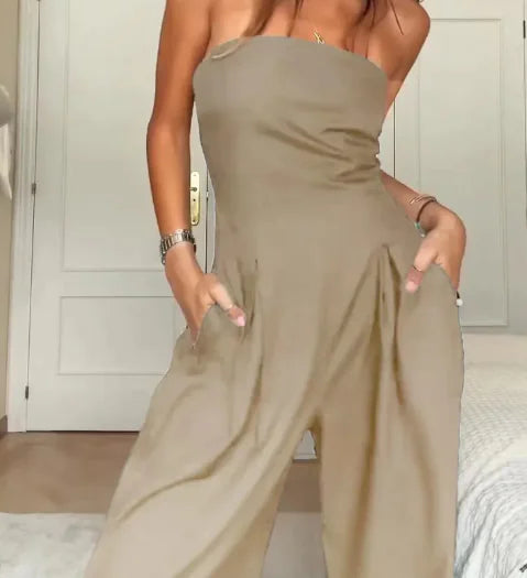 Backless Wide-Leg Jumpsuit